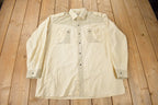 Vintage 1980s DaDi Military Style Blank Button Up Shirt Size XL