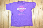 Vintage 1992 Equality Vote Yes ERA Iowa Graphic T-Shirt