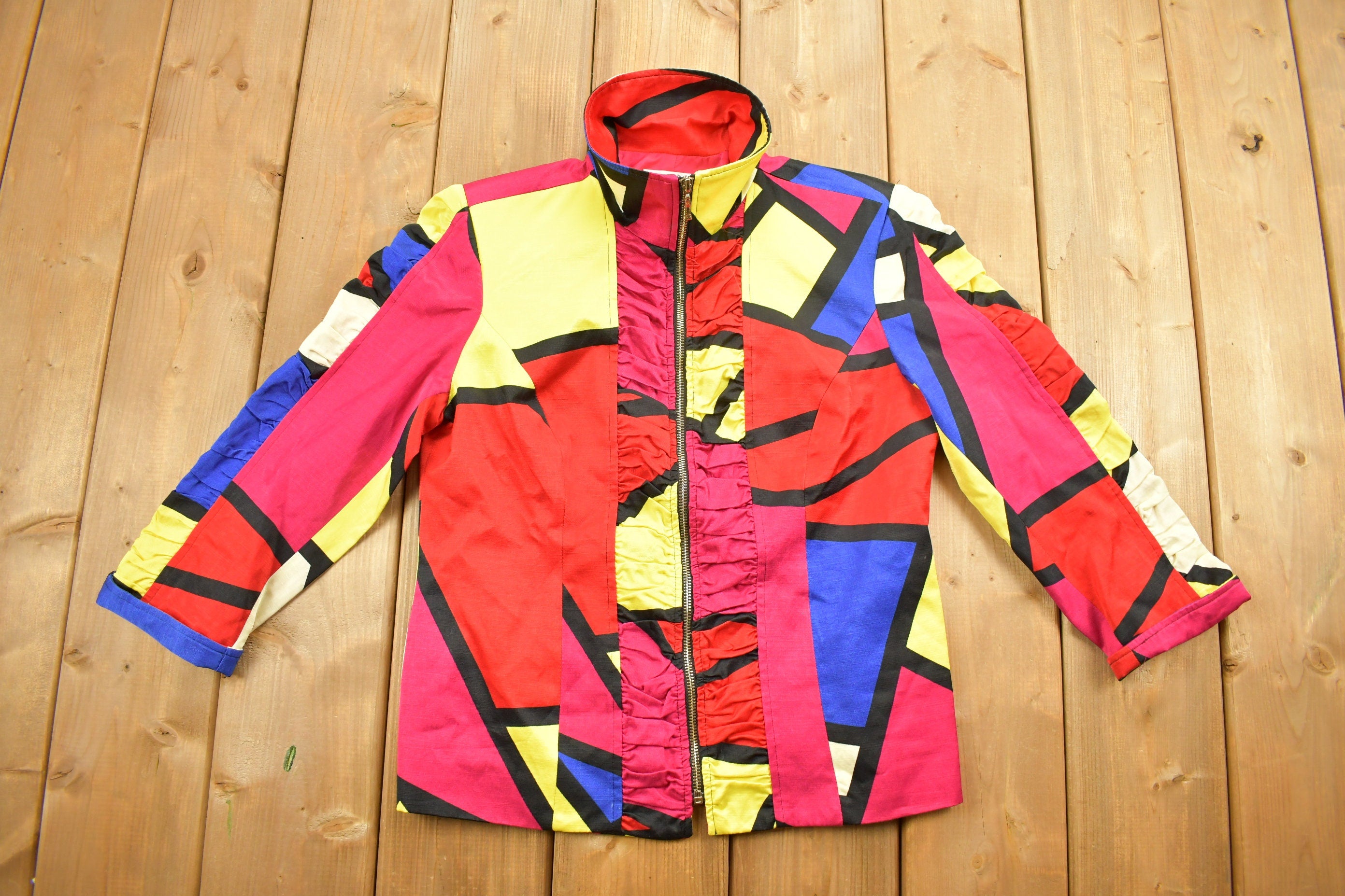 Vintage 1990s Mishca Color Block Windbreaker Jacket