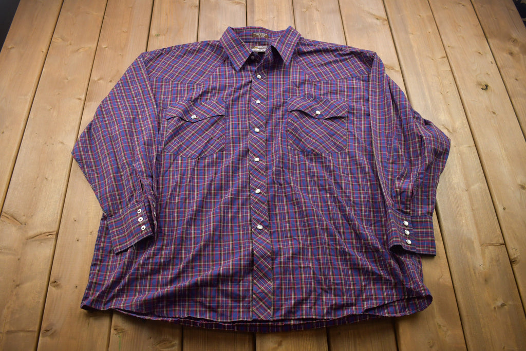Vintage 1990s Outlaw Outerwear Plaid Button Up Shirt