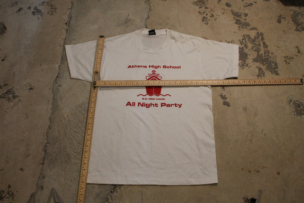 Vintage 1990s Athens High School All Night Party Graphic T Shirt