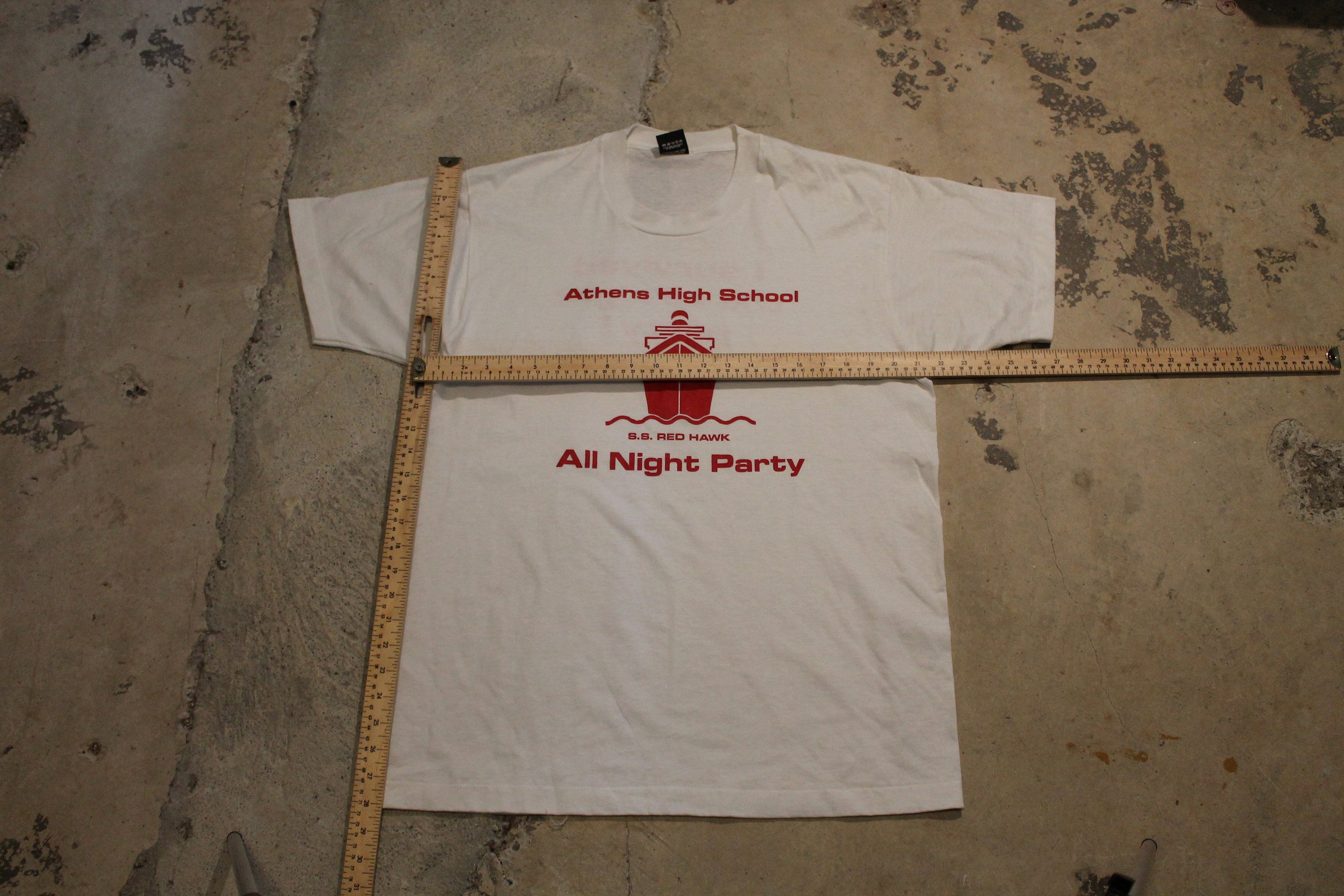 Vintage 1990s Athens High School All Night Party Graphic T Shirt