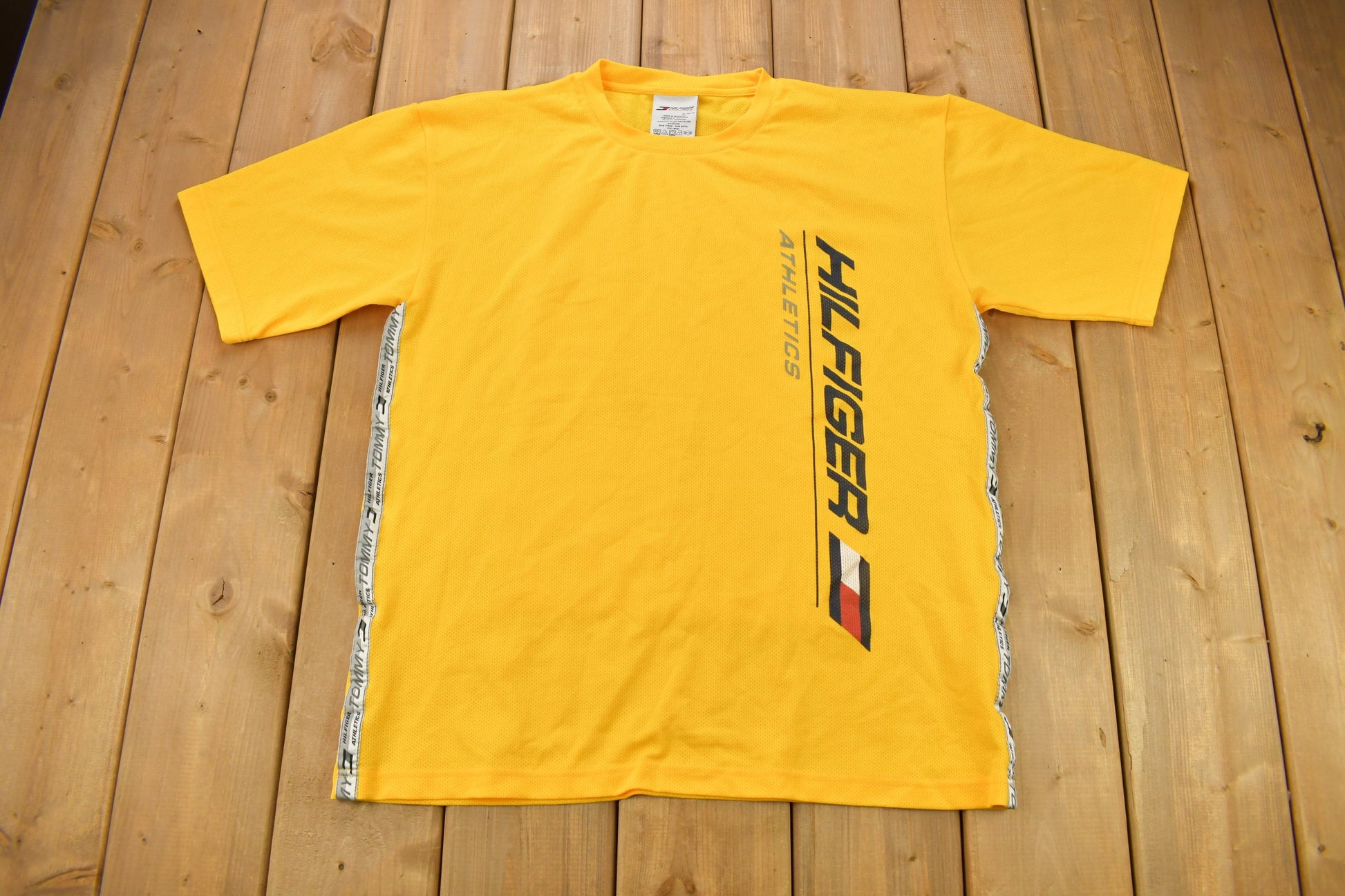 Vintage 1990s Tommy Hilfiger Athletics Graphic Jersey Style T Shirt