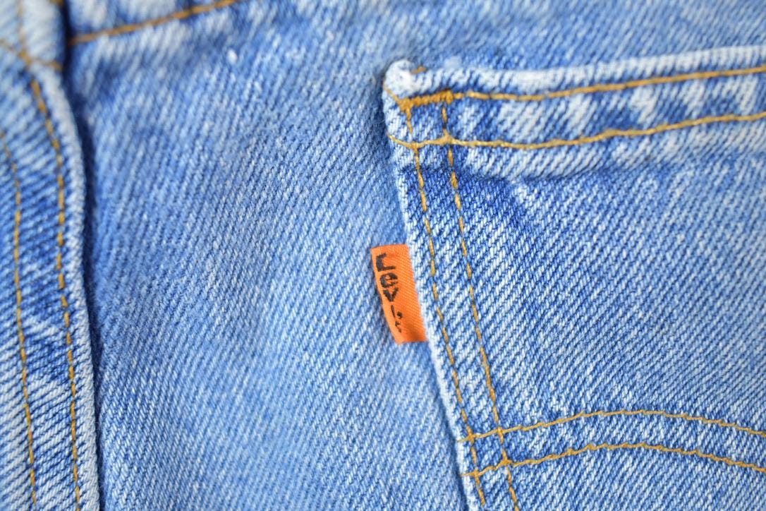 Vintage 1970s Levi Strauss Orange Tab 506 Denim Jeans Size 32 x 26