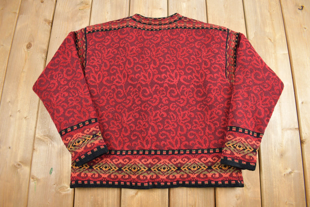Vintage 1990s Icelandic Design Knit Cardigan Sweater