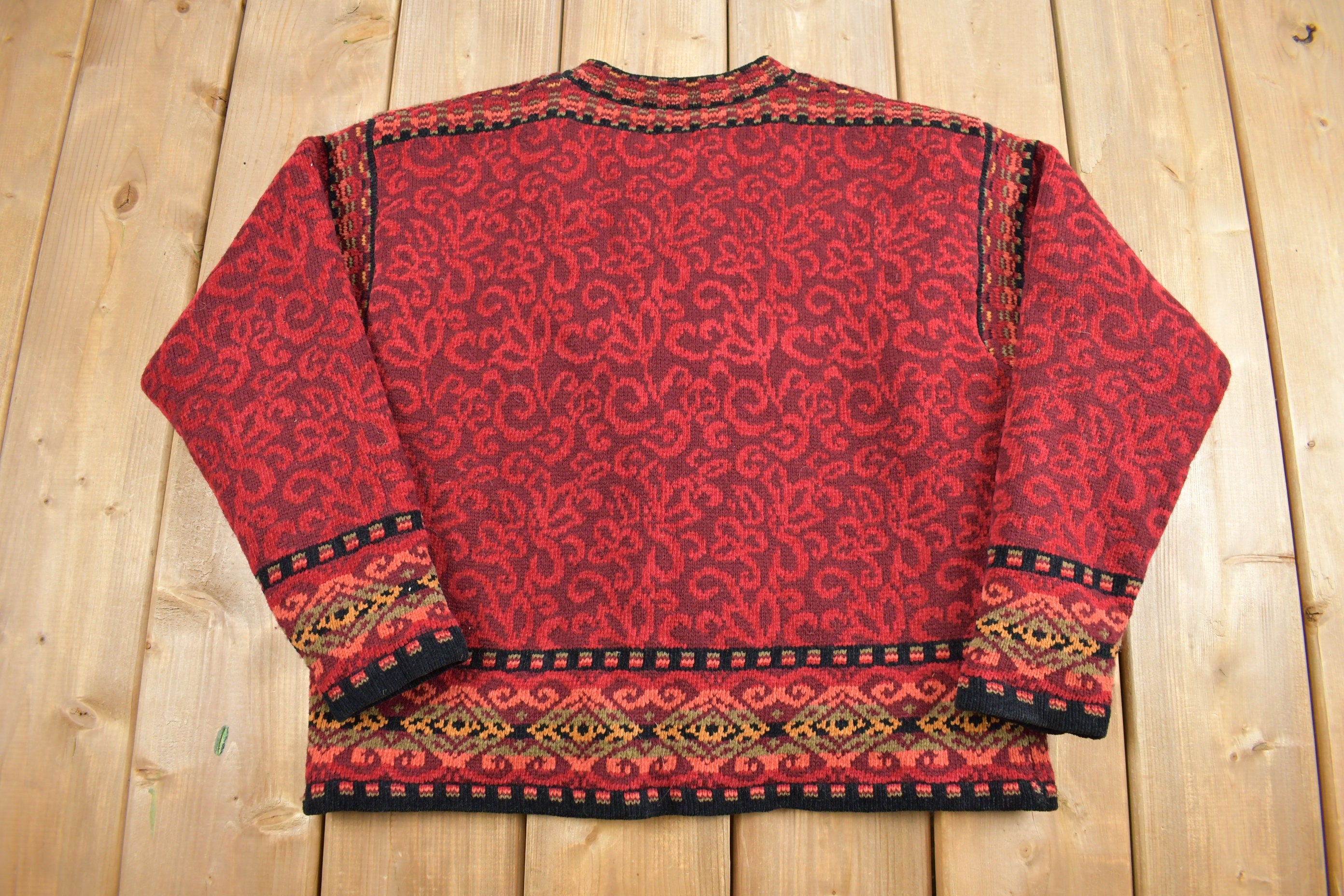Vintage 1990s Icelandic Design Knit Cardigan Sweater