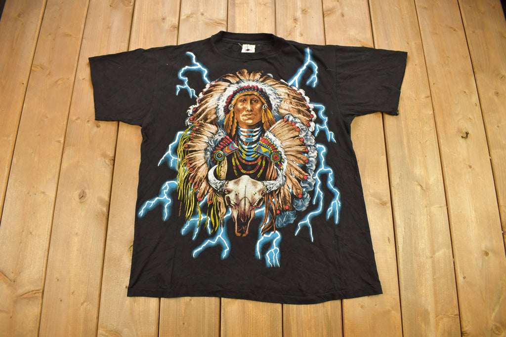 Vintage 1990s American Thunder Native American Style T-Shirt