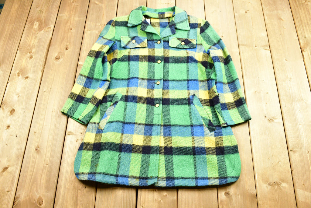 Vintage 1950s Green Plaid Winter Wear Jacket