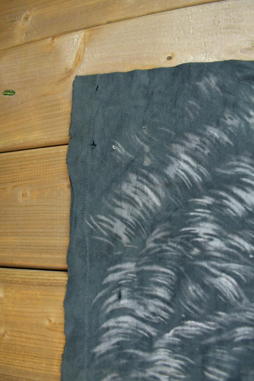 Vintage 1995 Grey Wolf Theme All Over Print Liquid Blue Graphic T-Shirt