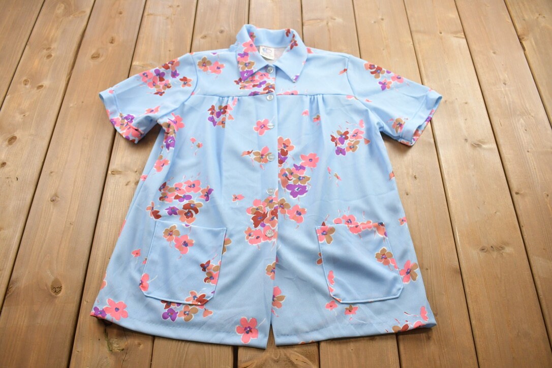 Vintage 1990s Land 'n Sea Floral Summer Button Up Shirt