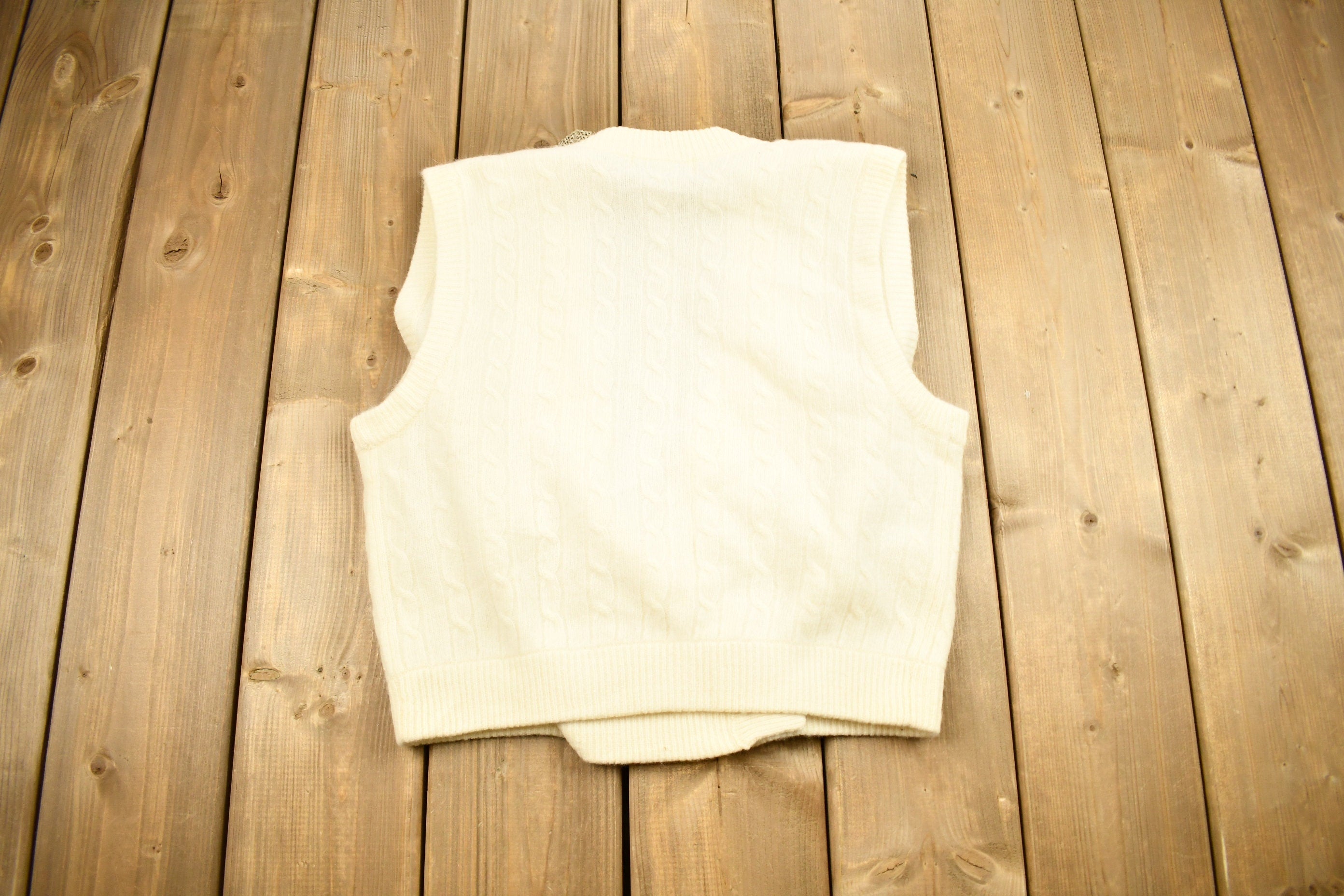 Vintage 1990s SK & Company Knitted Cardigan Vest Sweater