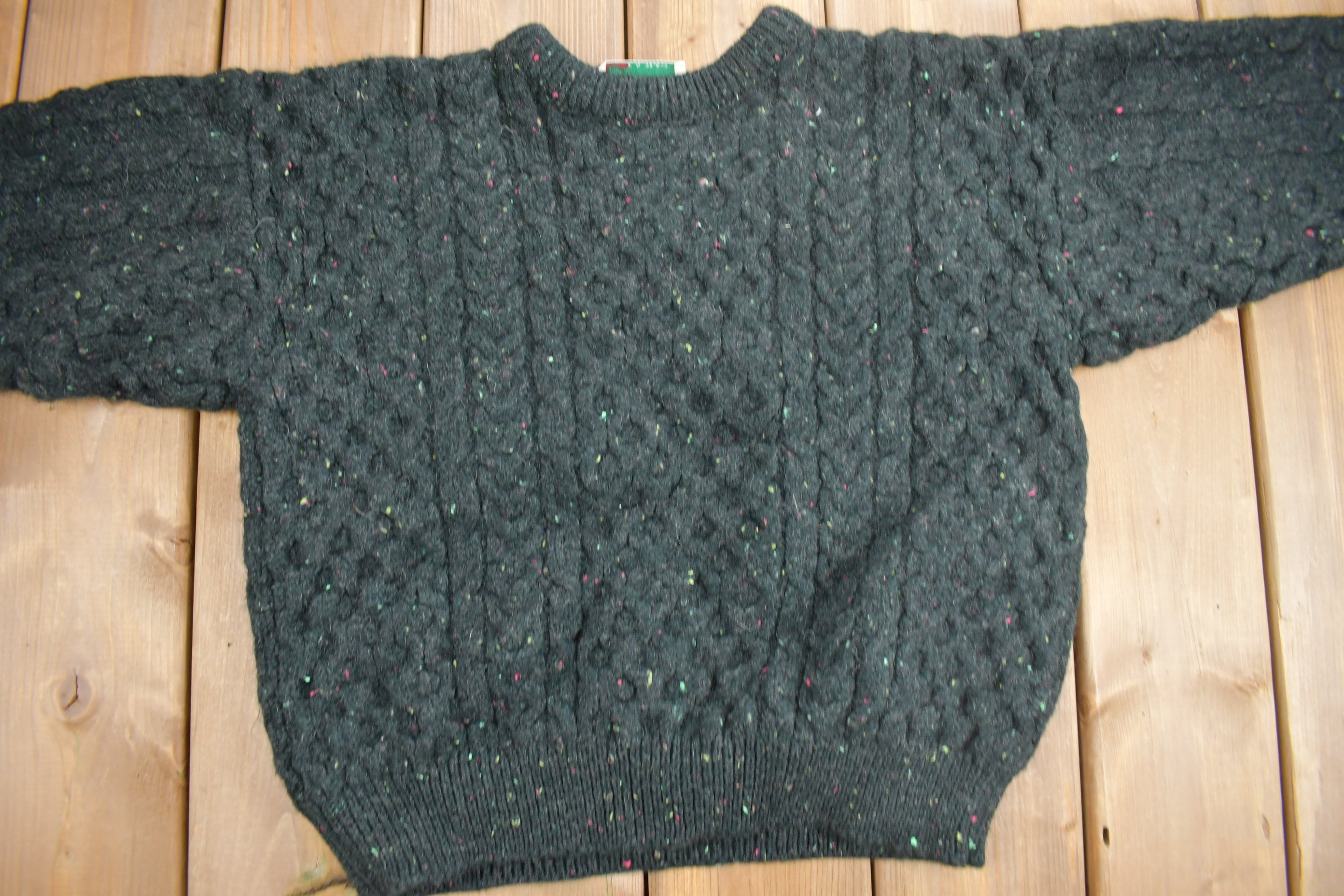Vintage 1990s Country Club 3D Cable Knit Crewneck Sweater
