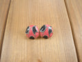 Vintage 1980s Red & Black Abstract Earrings