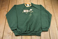 Vintage 1990s Cute Owl Embroidered Double Collar Crewneck