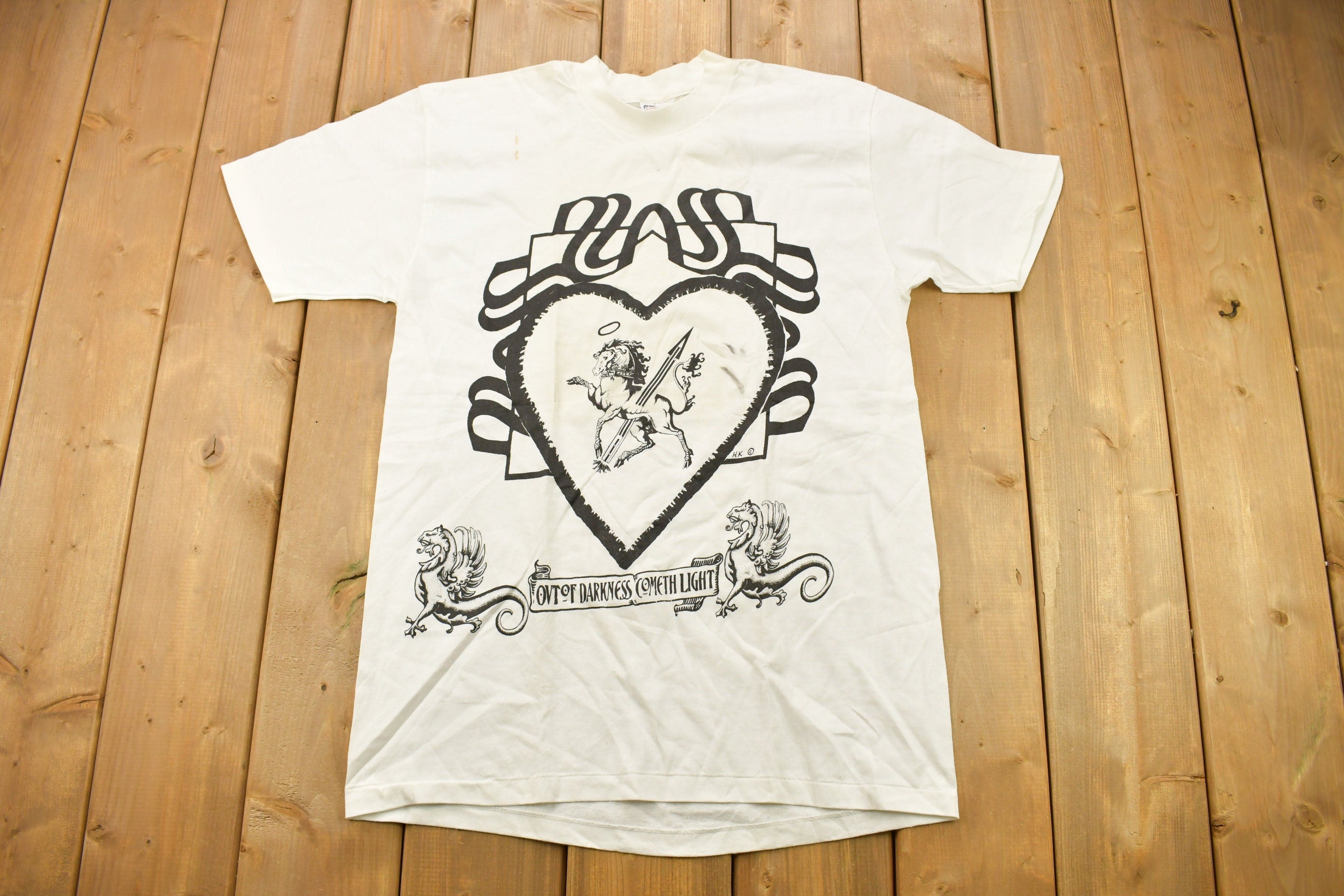 Vintage 1990s Wolverhampton "Out of Darkness Cometh Light" Graphic T Shirt