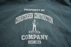 Vintage 1990s Christensen Construction Lee Crossgrain Graphic Hoodie Made In USA