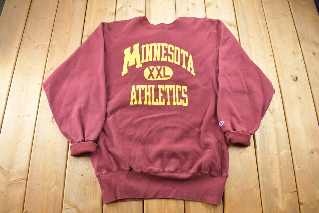 Vintage 1990s University of Minnesota Collegiate Champion Reverse Weave Crewneck  Made In USA  NCAA Sweatshirt  Sportswear