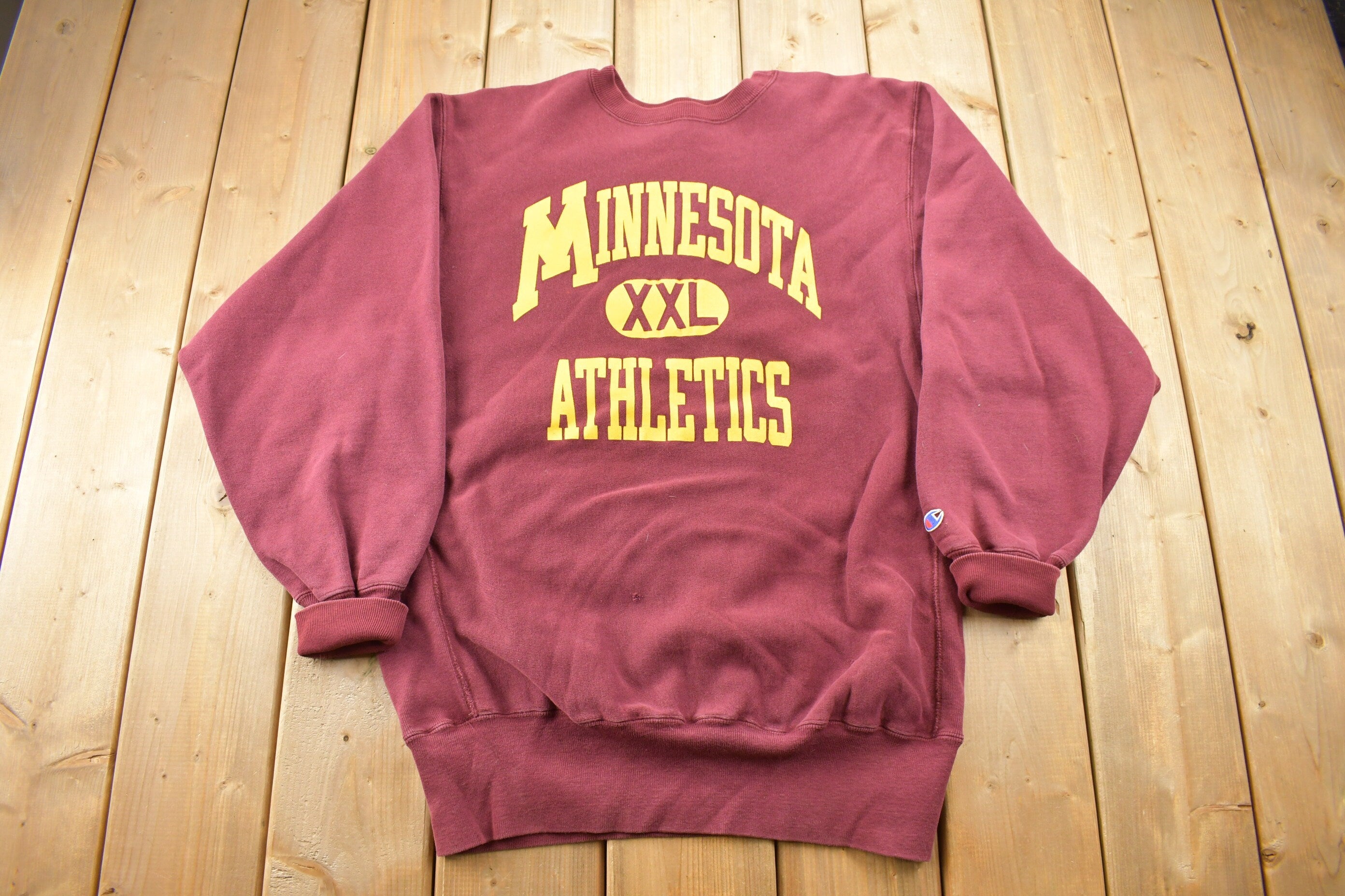 Vintage 1990s University of Minnesota Collegiate Champion Reverse Weave Crewneck  Made In USA  NCAA Sweatshirt  Sportswear