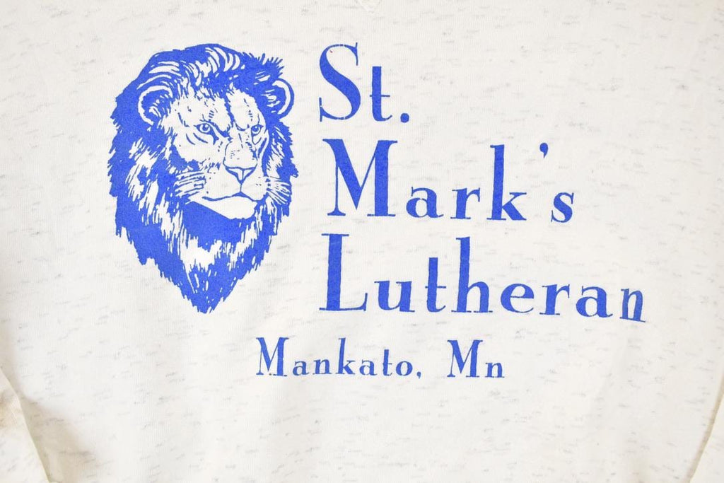 Vintage 1990s St Mark's Lutheran Lions Crewneck Sweatshirt Men's L