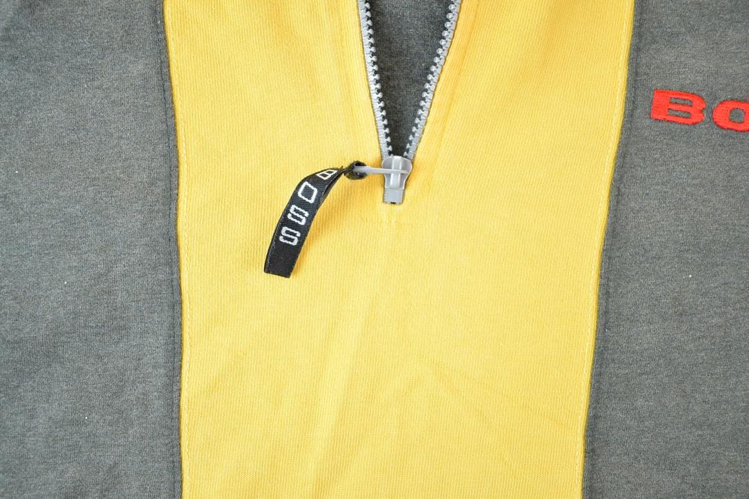 Vintage 1990s Boss Zip Up Polo Style Colour Block Shirt