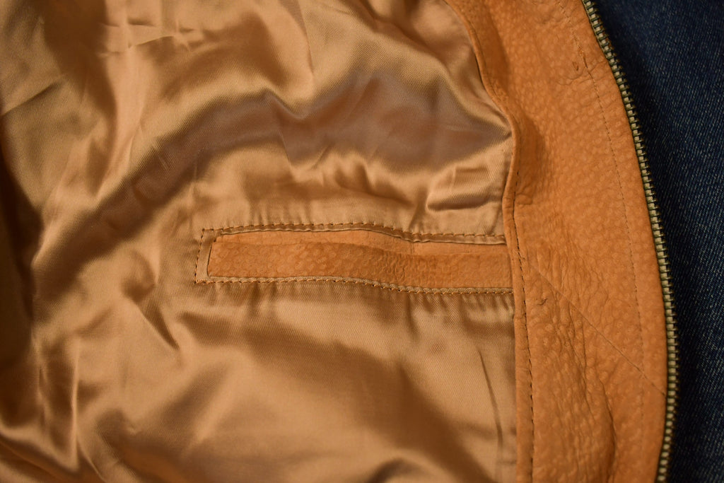 Vintage 1980s Leather Suede Zip Up Jacket