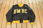 Vintage 1990s University of Maryland Baltimore County Collegiate Satin Snap On Jacket Men's XL