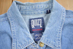 Vintage 1990s Jungle Embroidered Womens Short Sleeve Button Up Shirt