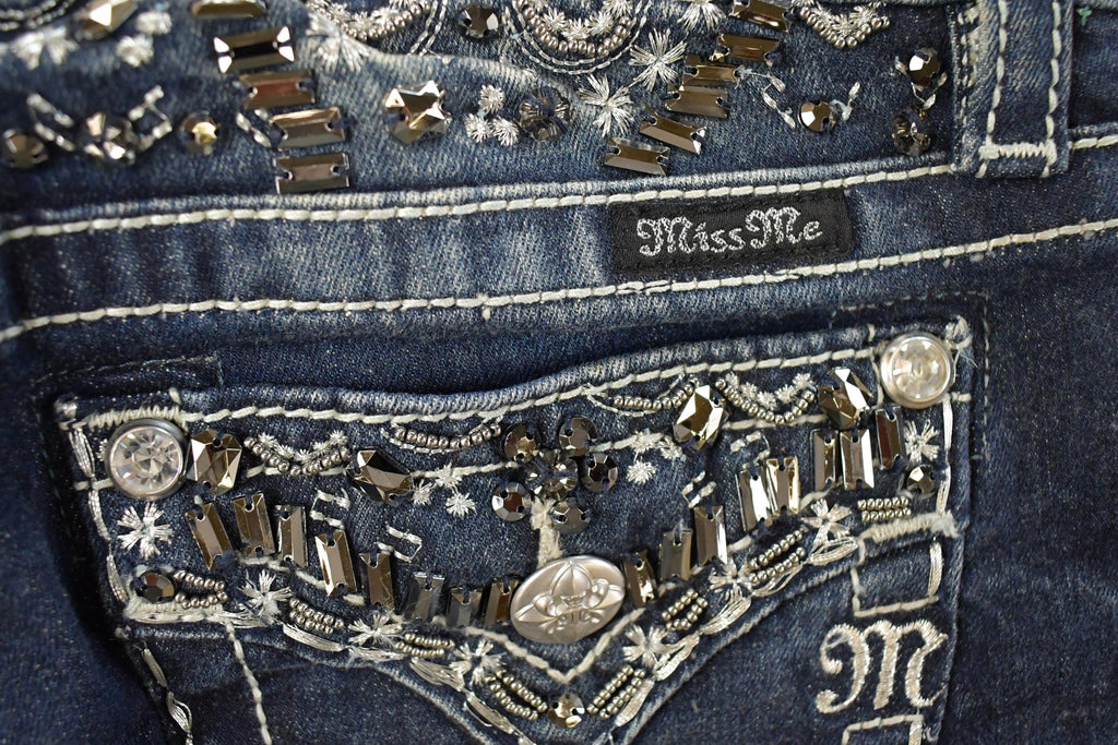 Vintage Deadstock Y2K Miss Me Bedazzled Low Rise Jeans Women's Size 26x31