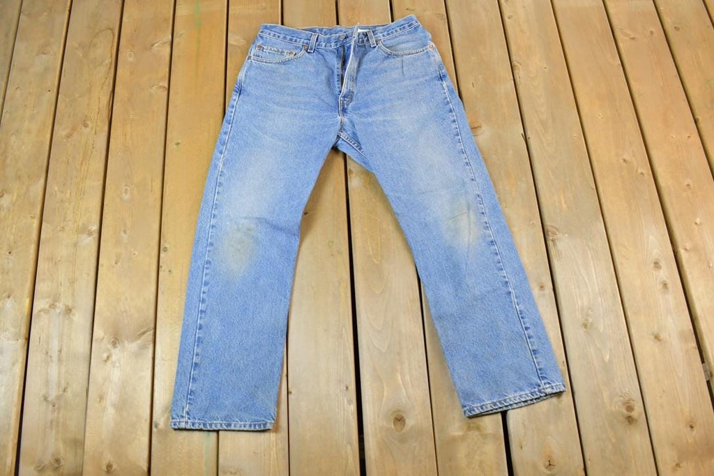 Vintage 1990s Levi Strauss 505 Red Tab Denim Jeans Size 34x29