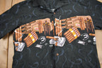 Vintage 1990s Cigar Theme All Over Print Button Up Shirt