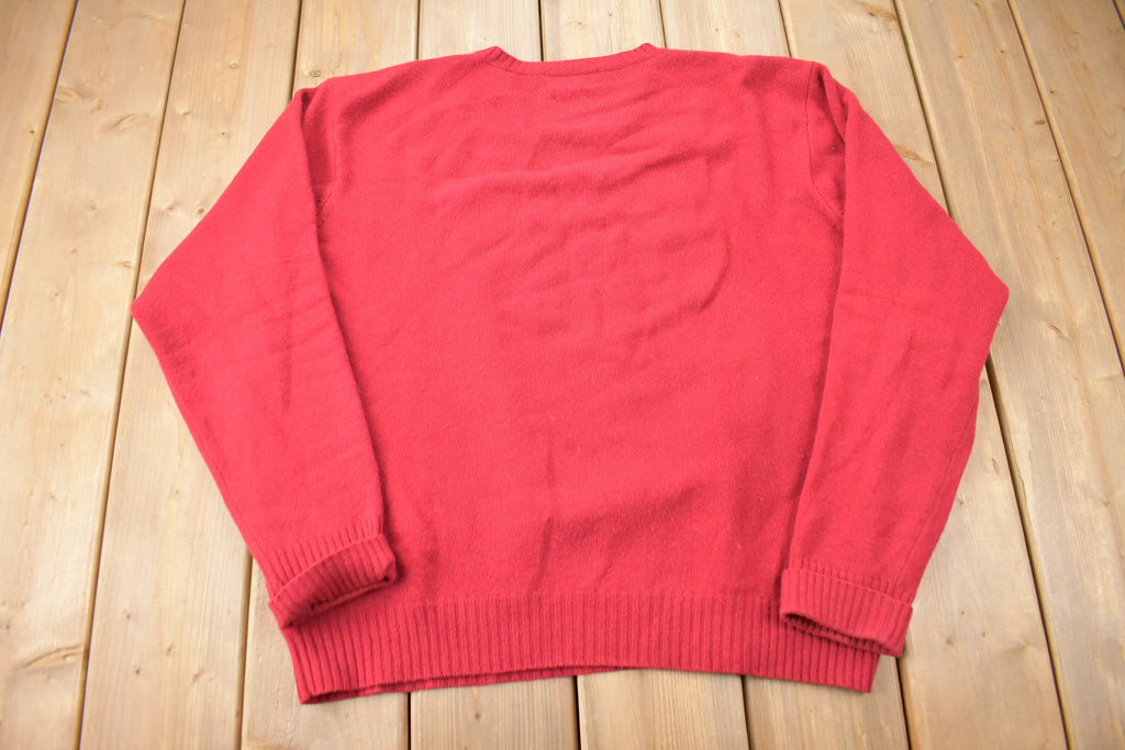 Vintage 1990s Polo Ralph Lauren Red Knit Sweatshirt