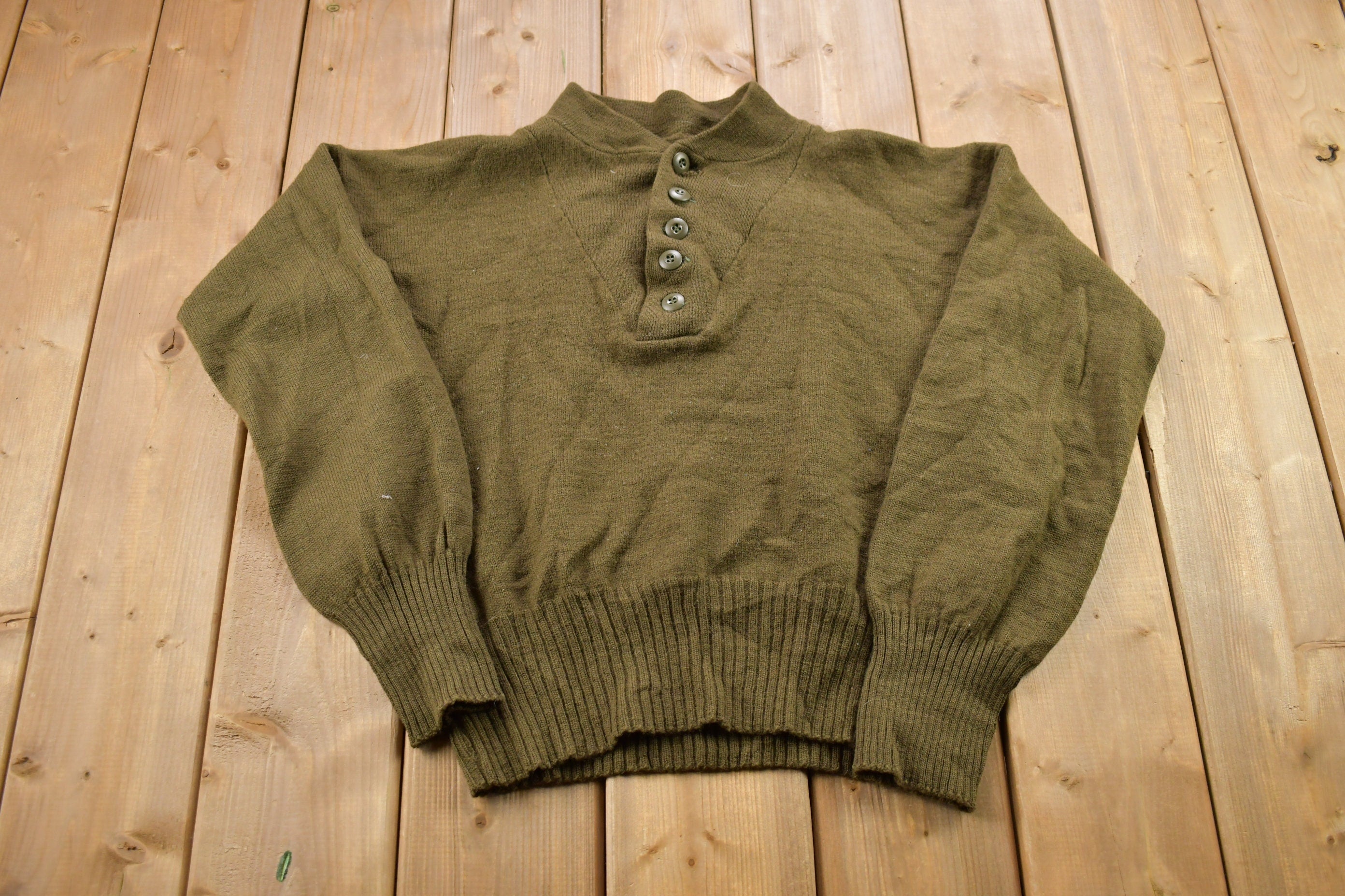 Vintage 1990s Knitted Quarter Button Sweater