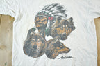 Vintage 1990s Arizona Triple Wolf Souvenir T-Shirt Mens M