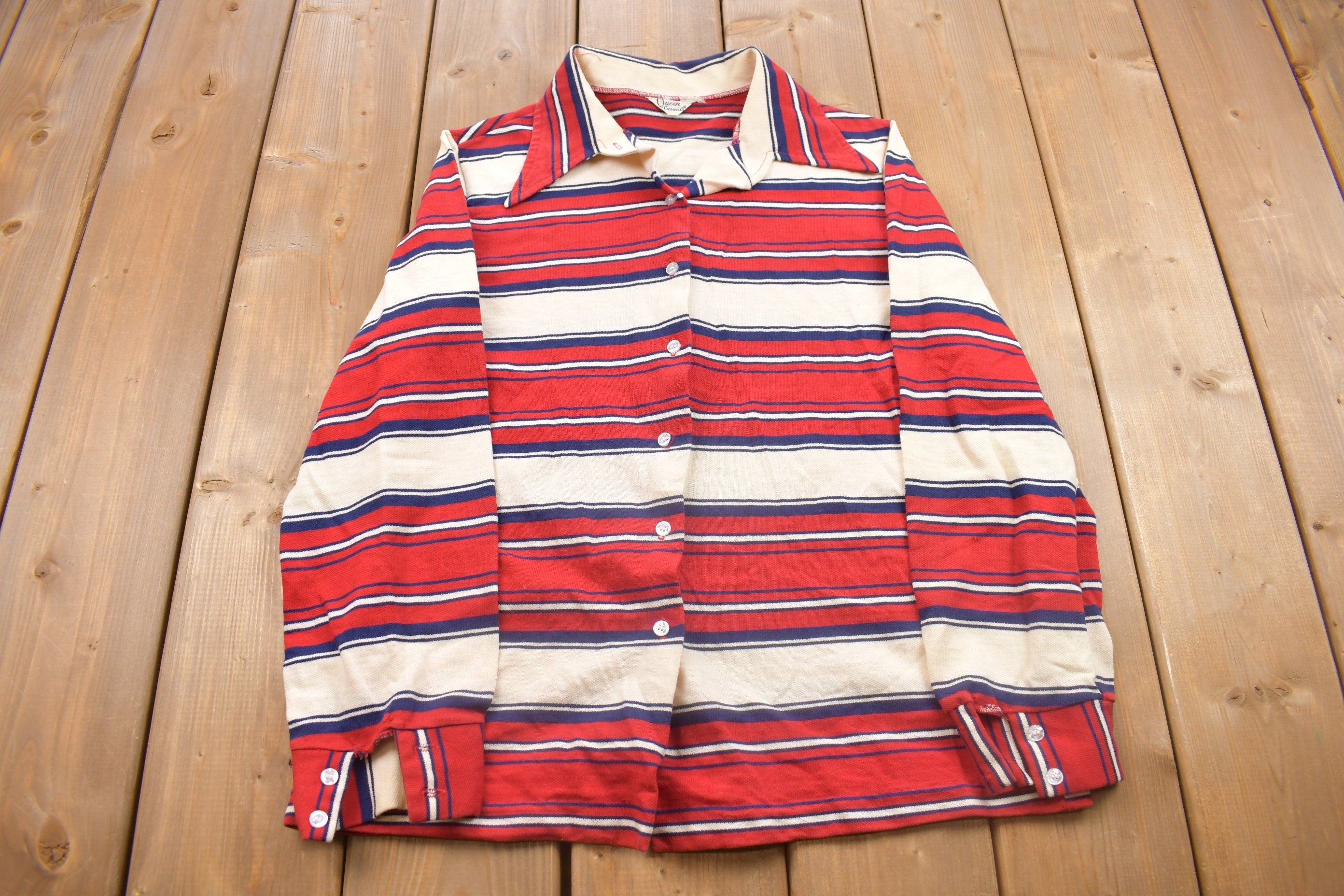 Vintage 1980s Queen Casuals Women's Button Up Shirt