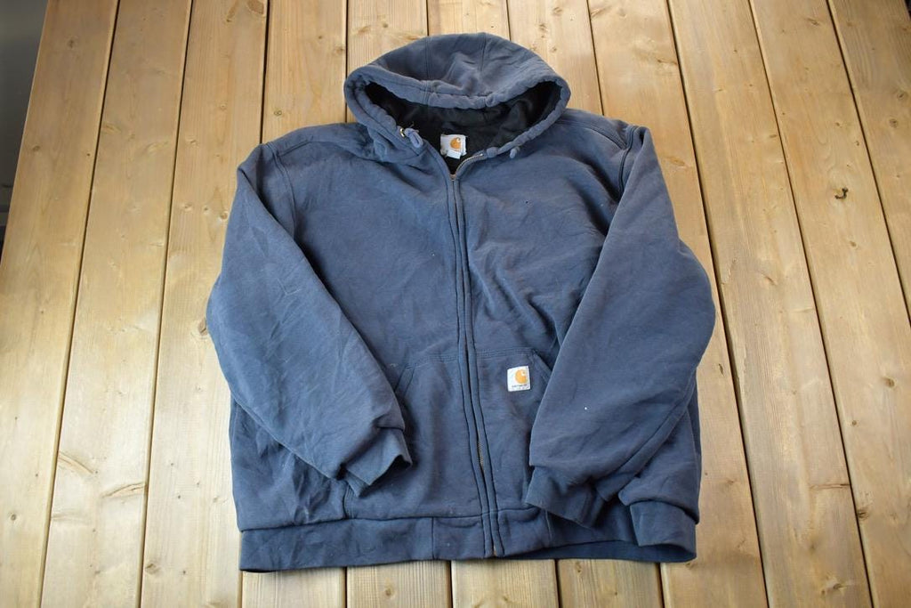 Vintage Distressed Carhartt Rain Defender Full Zip Lined Hoodie Sweatshirt