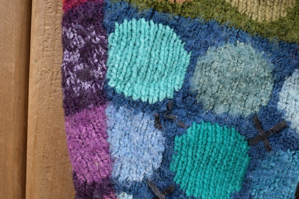 Vintage 1970s All Over Pattern Colourful Knitted Cardigan Sweater