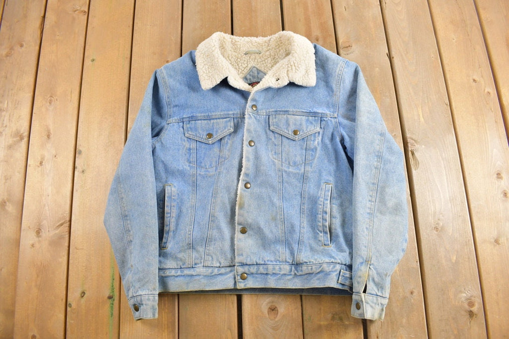 Vintage 1990s Greatland Sportswear Sherpa Denim Jean Jacket /