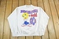 Vintage 1990s Looney Tunes Graphic Crewneck Men's Large / 90s Cartoon / Funny Saying / Vintage Sweatshirt / Vintage Tweety Bird