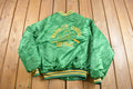 Vintage 1980s Marinette Central Softball Satin Bomber Jacket  Snap Button  Streetwear  Souvenir Jacket  Made In USA  Streetwear