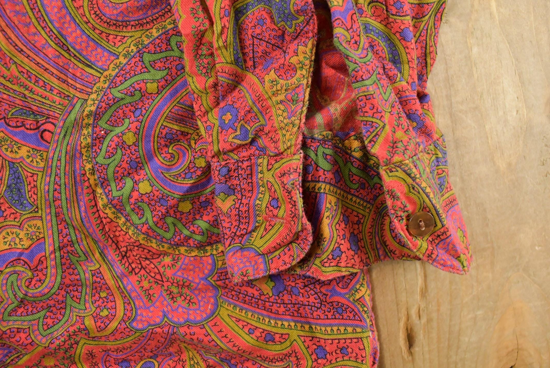 Vintage 1980s Paisley Abstract Button Up Shirt Men's Medium /