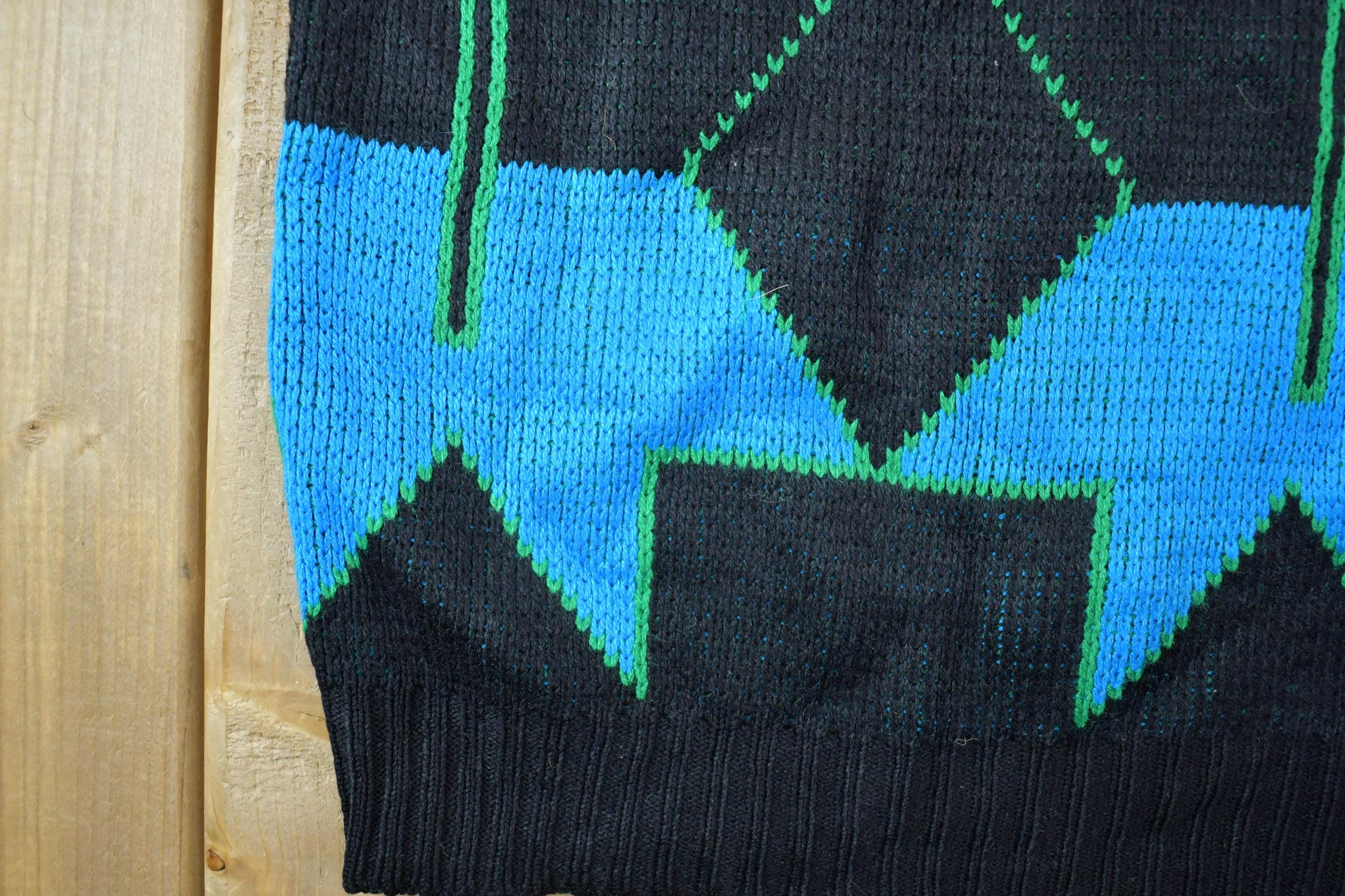 Vintage 1990s Express London Knit Crewneck Sweater  90s Crewneck  Made In Hong Kong  Preppy Knit