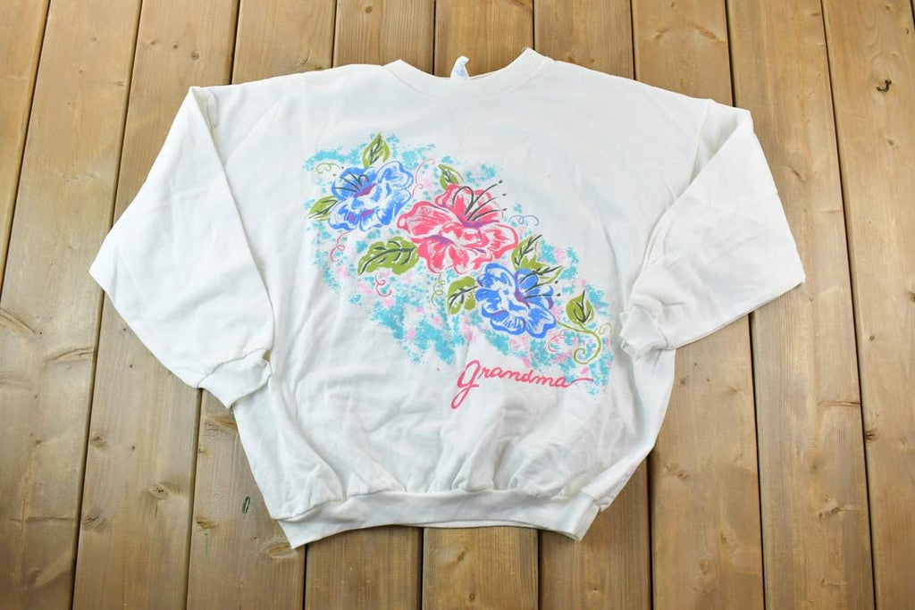Vintage 1990s Cute Floral Grandma Crewneck Sweater