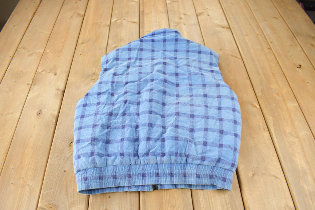 Vintage 1990s Continental Blue Plaid Vest