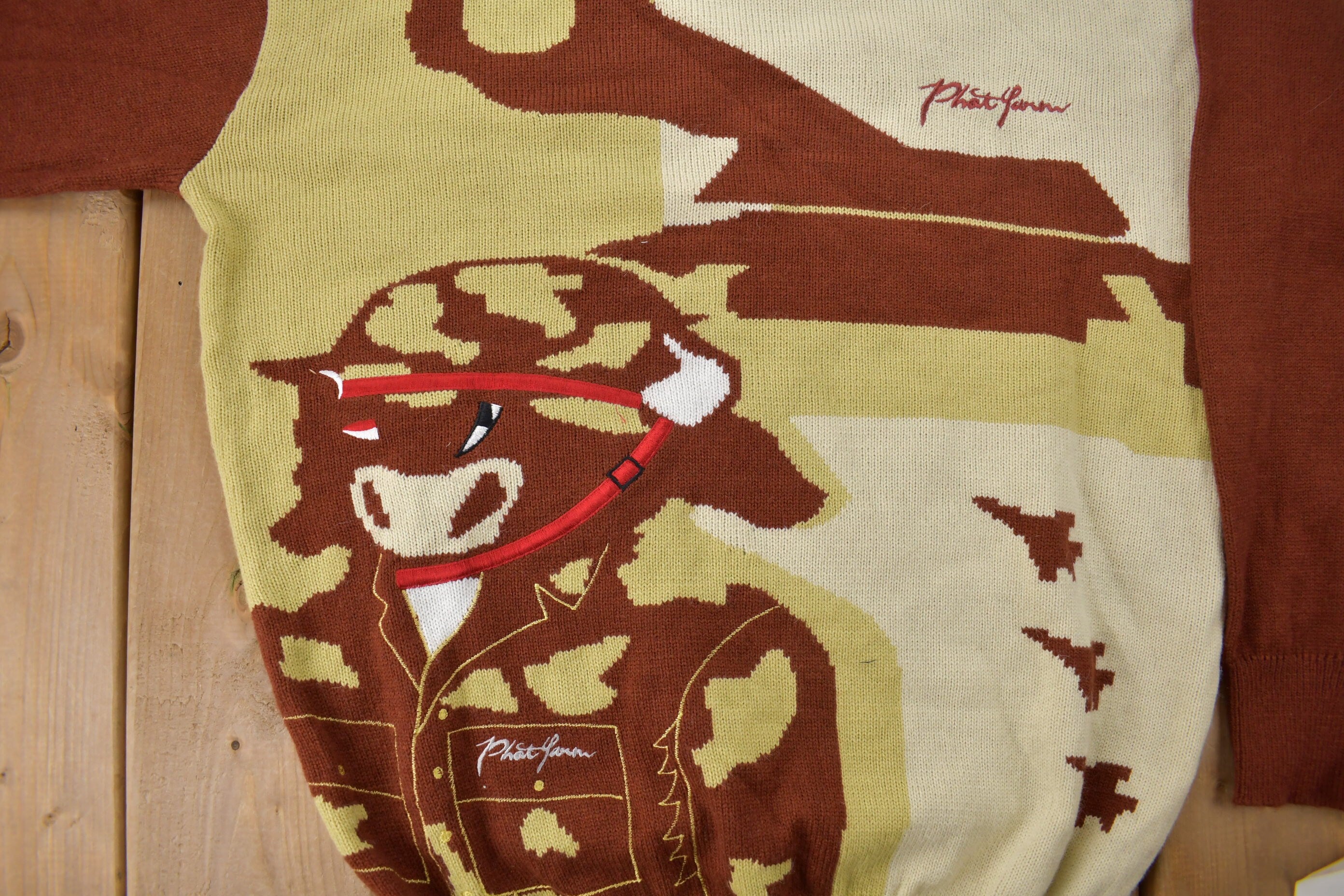 Vintage Deadstock Y2K Phat Farm Embroidered Cow Knit