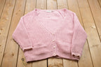 Vintage 1990s Shenanigans Pink Knitted Cardigan Sweater