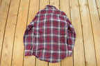 Vintage 1980s Allen Wickfield Plaid Wool Flannel Button Up Shirt Men's Small