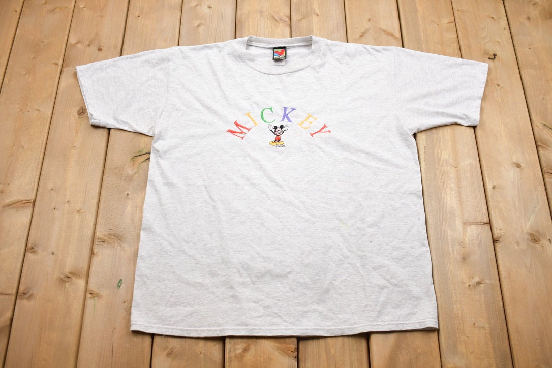 Vintage 1990s Mickey Mouse Embroidered T-Shirt