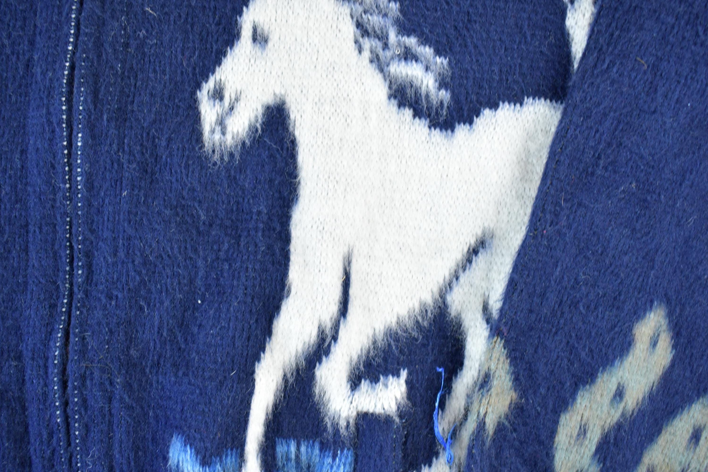 Vintage 1990s Ruminahui Hoses AOP 100% Wool Knit Hoodie Sweater