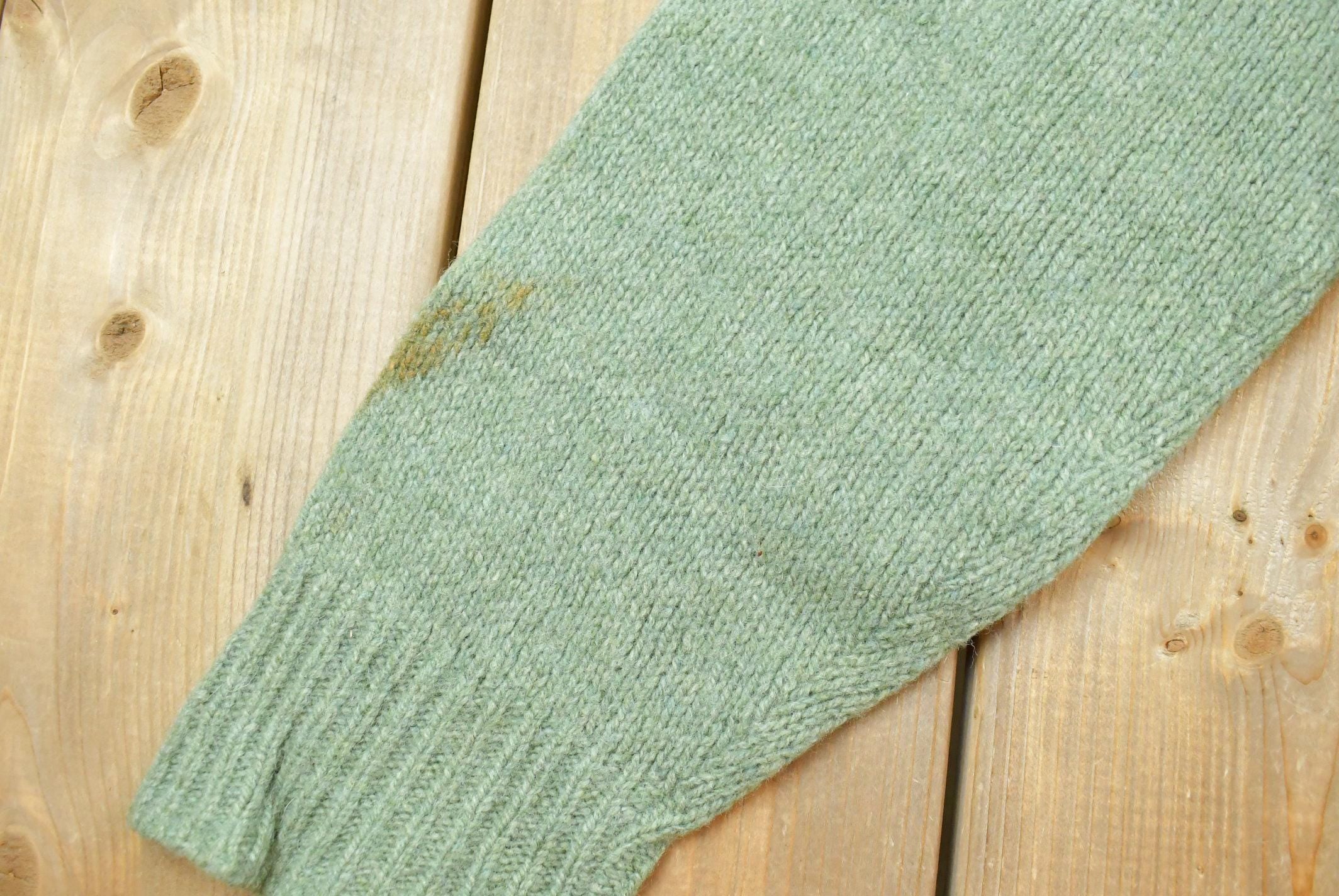 Vintage 1960s Pilgrim Sears Roebuck Wool Knit Zip Up Cardigan Sweater Womens Large /