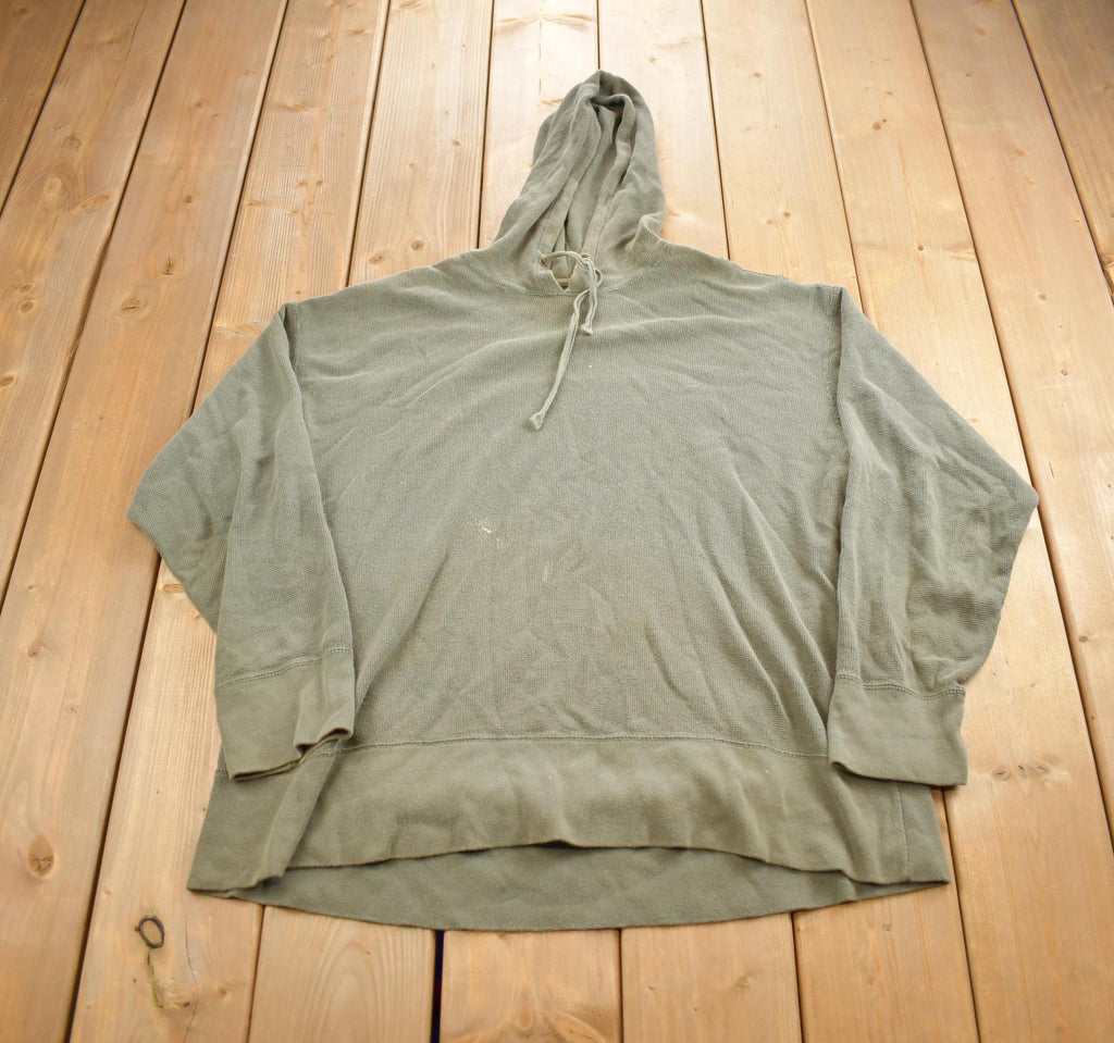 Vintage 1990s Silver Tab Distressed Blank Thermal Hoodie